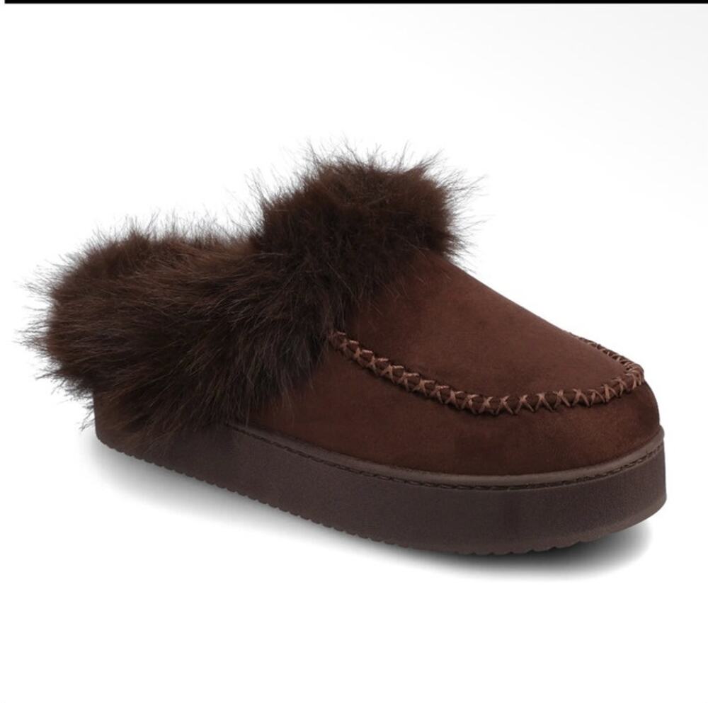 Journee Womens Taran Sherpa Mule Slipper